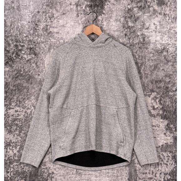 Lululemon At Ease Hoodie Large Mens Gray Textured Pullover Sweatshirt - Picture 1 of 10